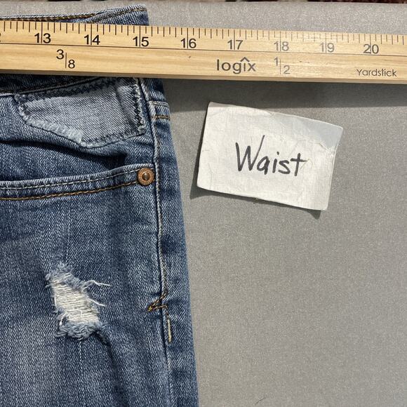Aeropostale Bayla Skinny Jeans Size 6 Blue Distressed Patchwork Denim Low Rise - Picture 8 of 12